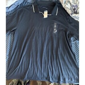 Men's Navy Blue Nautica Short Sleeve Polo Shirt With Pocket New 3XL XXXL
